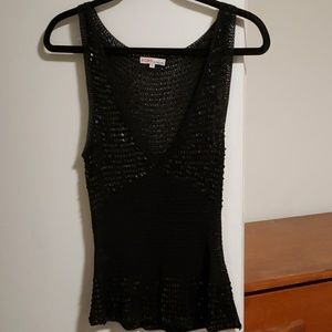 Michael Kors knit sequined black tank